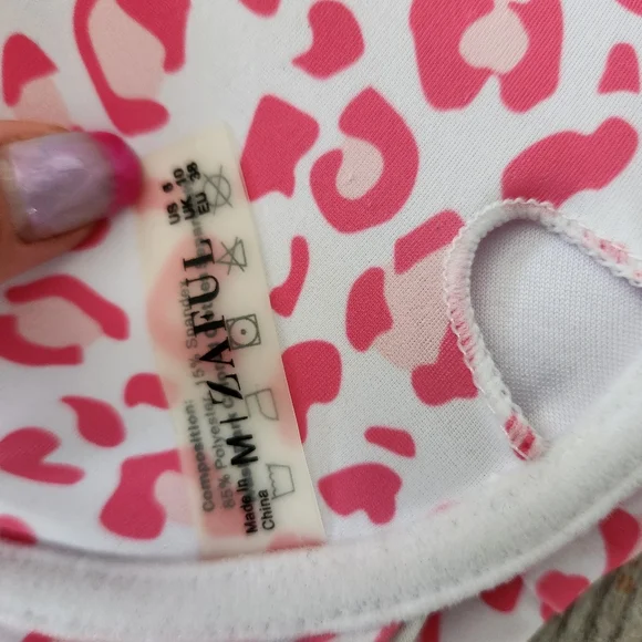 ZAFUL Leopard Side Tie Push Up Bikini Swimwear Set Sz Medium Pink Underwire NEW - Picture 9 of 9